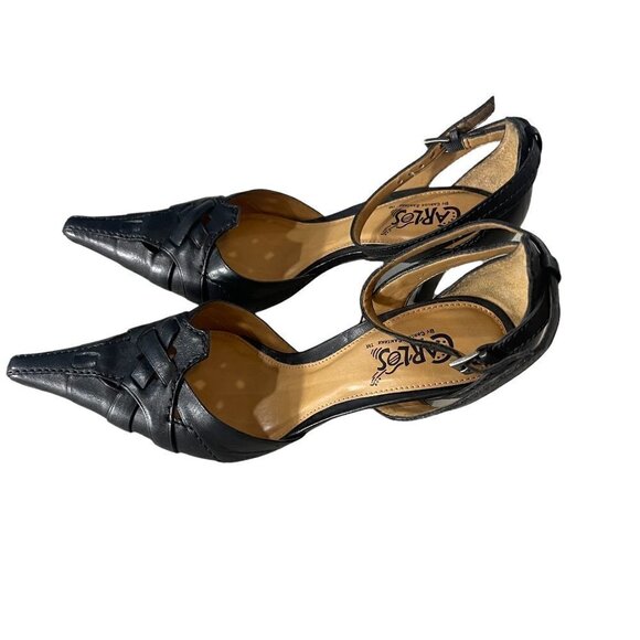 CARLOS By CARLOS SANTANA Pointy Toe Pumps Heels Size 6.5M Upper Leather - Picture 2 of 14